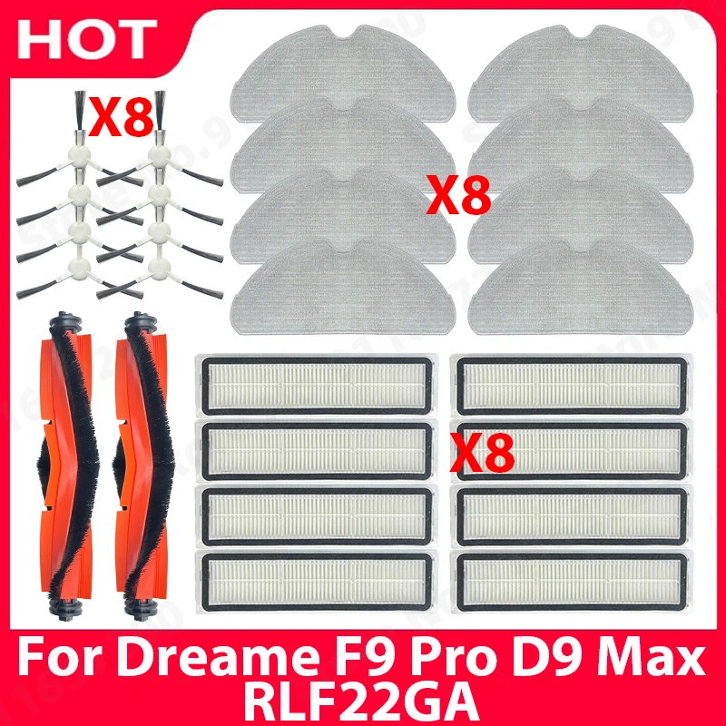 For Dreame F9 Pro D9 Max RLF22GA Spare Parts Main Side Brush Hepa Filter Mop Cloth Rag Vacuum Relpacement Accessories
For Dreame F9 Pro D9 Max RLF22GA Spare Parts Main Side Brush Hepa Filter Mop Cloth Rag Vacuum Relpacement Accessories