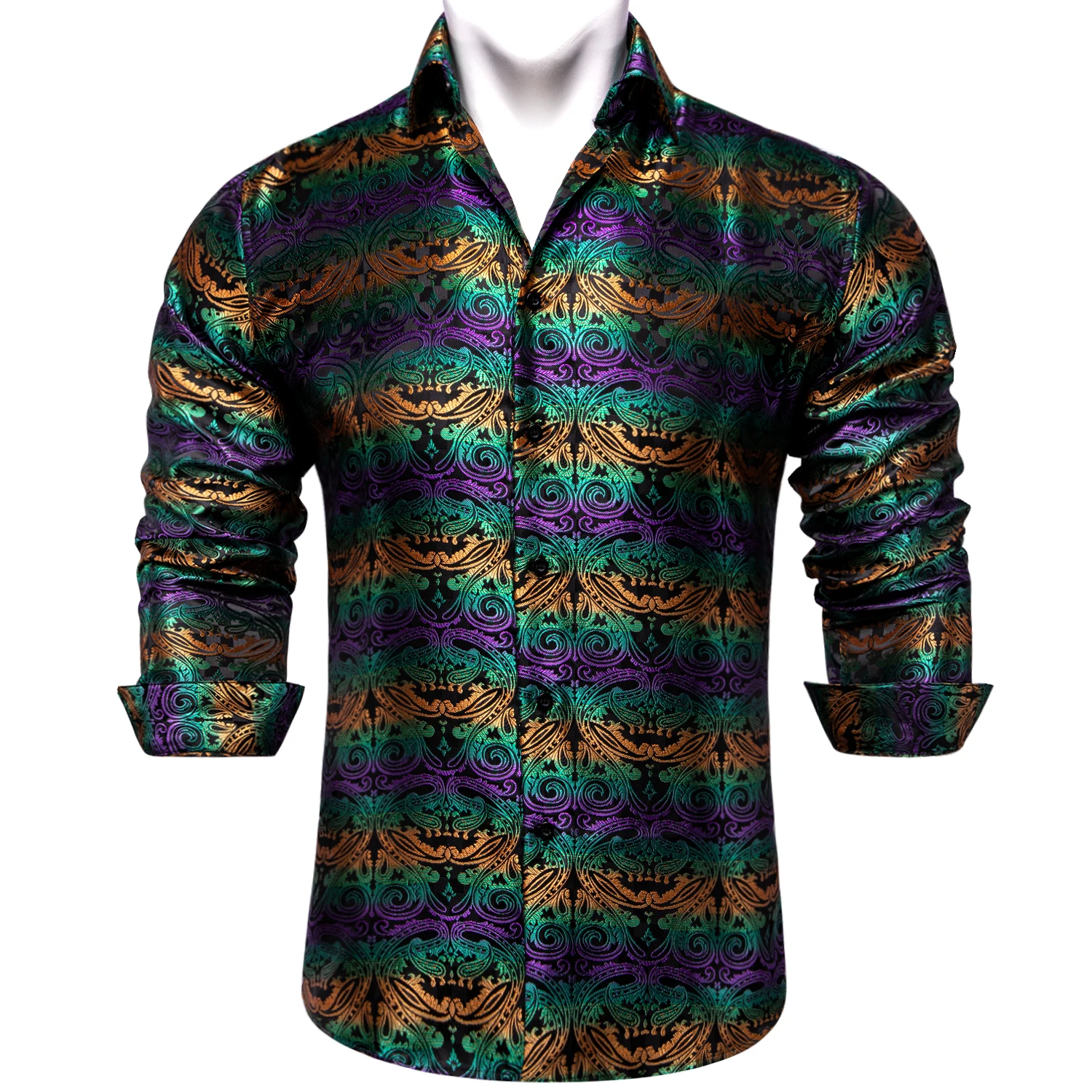 Purple Green Yellow Paisley Shirts for Men Silk Polyster Long Sleeve Luxury Tuxedo Dress Shirt Wedding Party Men Clothing
Purple Green Yellow Paisley Shirts for Men Silk Polyster Long Sleeve Luxury Tuxedo Dress Shirt Wedding Party Men Clothing