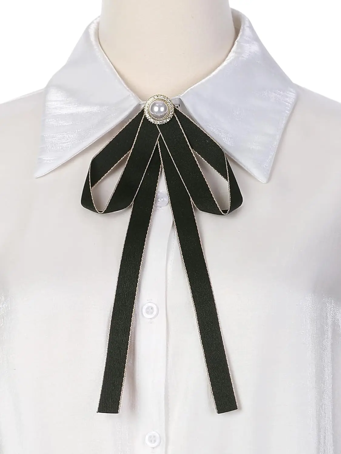 Women's bowtie satin large ribbon bowkont brooch with pearl shirt dress accessories jewelry weddings parties graduation ceremony
Women's bowtie satin large ribbon bowkont brooch with pearl shirt dress accessories jewelry weddings parties graduation ceremony