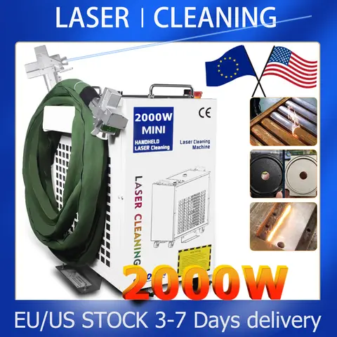 2000W Cleaning Machine Fiber Laser 1500W Industrial Rust Removal Cleaning Oil Paint for Metal Cleaning Width 300MM