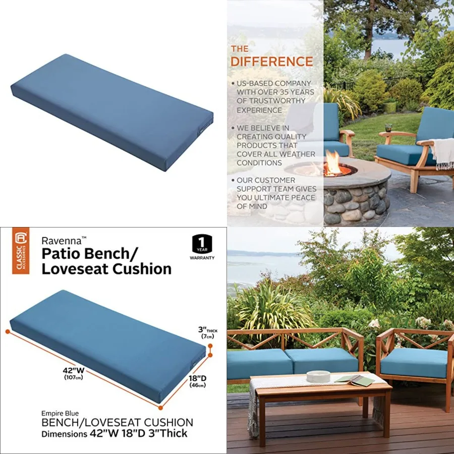 Ravenna 42 x 18 x 3 Inch Bench/Settee Cushion, 1 Count Pack of 1,, Patio Loveseat Cushion
Ravenna 42 x 18 x 3 Inch Bench/Settee Cushion, 1 Count Pack of 1,, Patio Loveseat Cushion