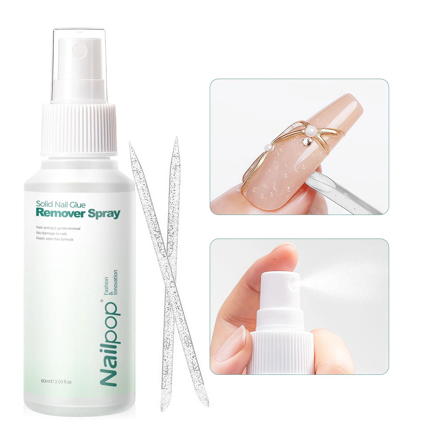 Nailpop 60ml Solid Nail Gel Remover Spray Easily Soften and Removes Press-On Nails Fresh Odorless Gel Fake Nail Tip Remover Tool
Nailpop 60ml Solid Nail Gel Remover Spray Easily Soften and Removes Press-On Nails Fresh Odorless Gel Fake Nail Tip Remover Tool