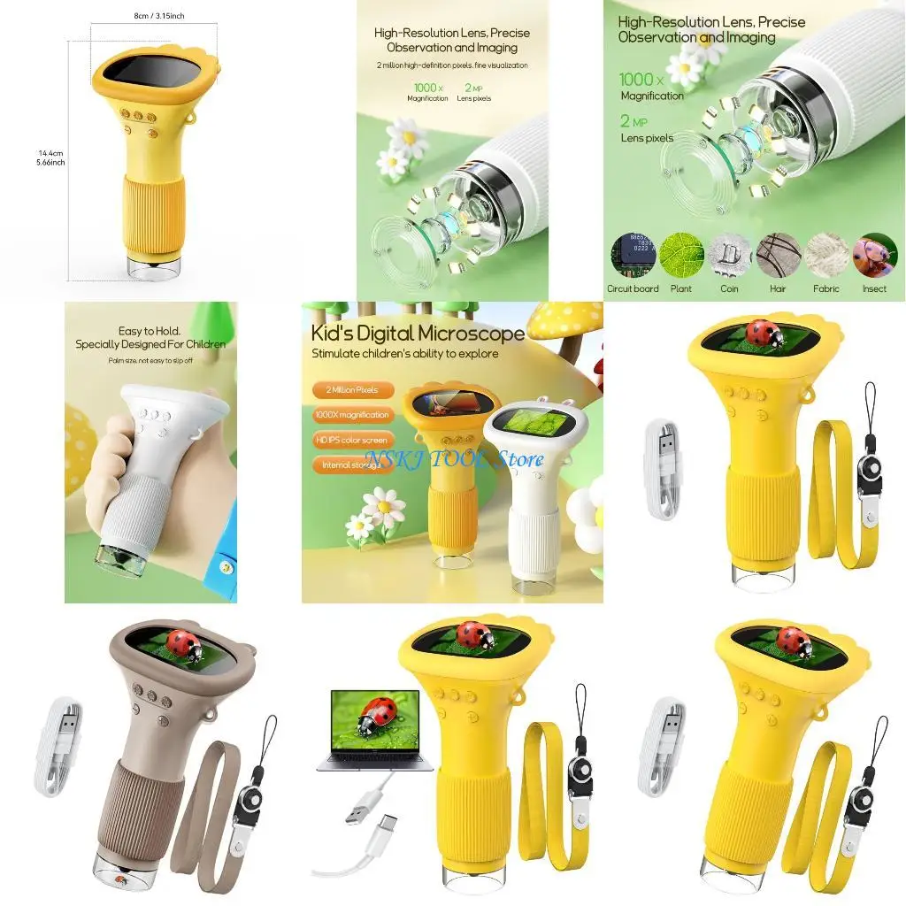 L8RC USB Powered Children Portable Microscope 1000X with Camera Video Recording Educational Use 2inch Color Screen
L8RC USB Powered Children Portable Microscope 1000X with Camera Video Recording Educational Use 2inch Color Screen