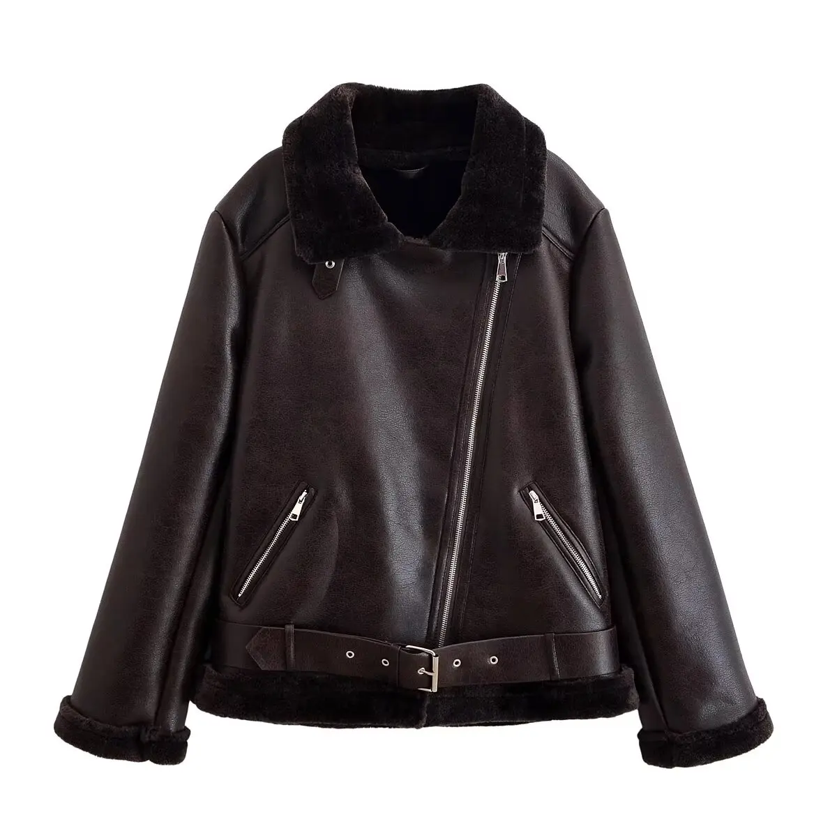Diyigwoman autumn 2025 new fashion imitation leather with belt warm jacket Joker lapel zipper long sleeve coat Outerwear Mujer
Diyigwoman autumn 2025 new fashion imitation leather with belt warm jacket Joker lapel zipper long sleeve coat Outerwear Mujer