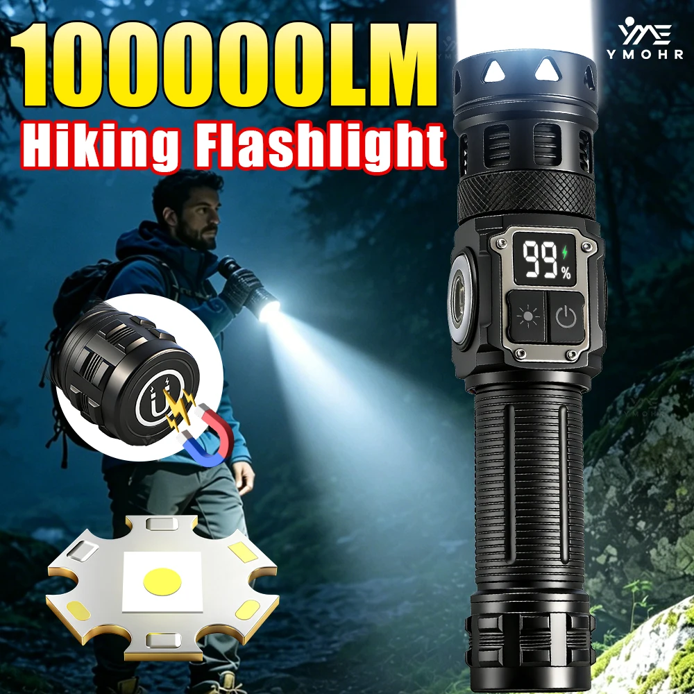 100000LM Powerful Hiking Flashlights Rechargeable Waterproof LED Light Zoom Super Bright Torch Magnetic ForOutdoor Hiking Lights
100000LM Powerful Hiking Flashlights Rechargeable Waterproof LED Light Zoom Super Bright Torch Magnetic ForOutdoor Hiking Lights
