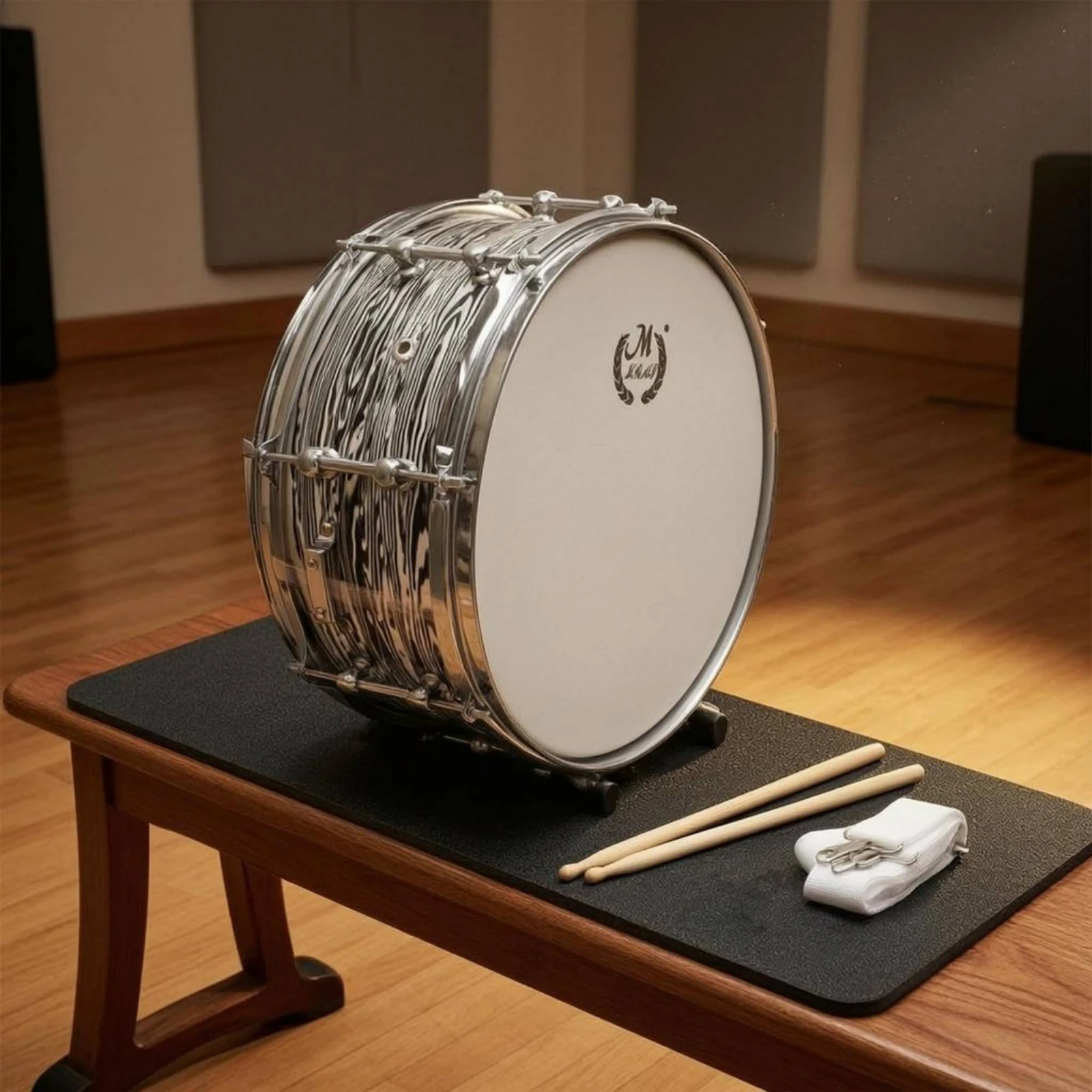 Striped-patternPattern Snare Drum Chrome-Colored Hardware 14-Inch Snare Drum Percussion Instrument White Drumhead Natural Stick
Striped-patternPattern Snare Drum Chrome-Colored Hardware 14-Inch Snare Drum Percussion Instrument White Drumhead Natural Stick