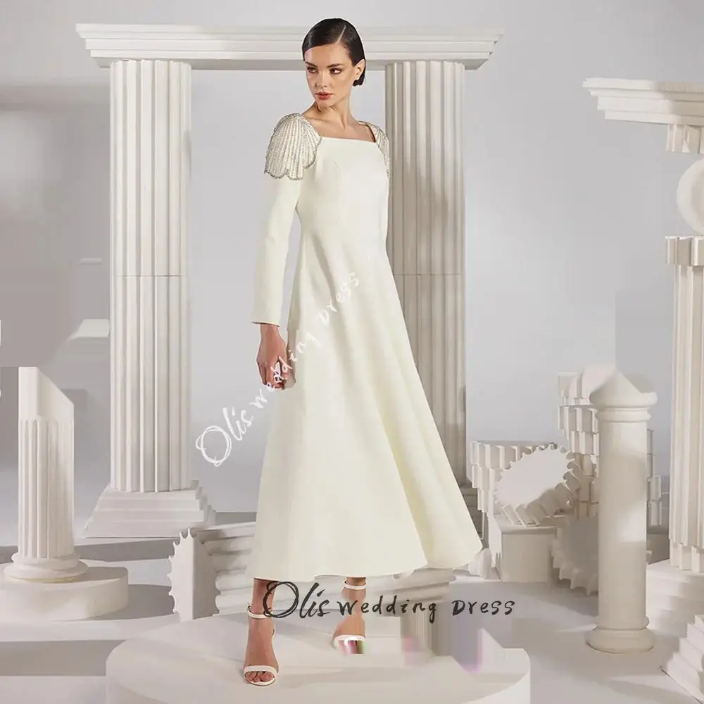 customized Arabian Evening Dress for Woman Customized Square Neck Long Sleeves Beading A Line Ankle Length Saudi Prom Gown Part
customized Arabian Evening Dress for Woman Customized Square Neck Long Sleeves Beading A Line Ankle Length Saudi Prom Gown Part