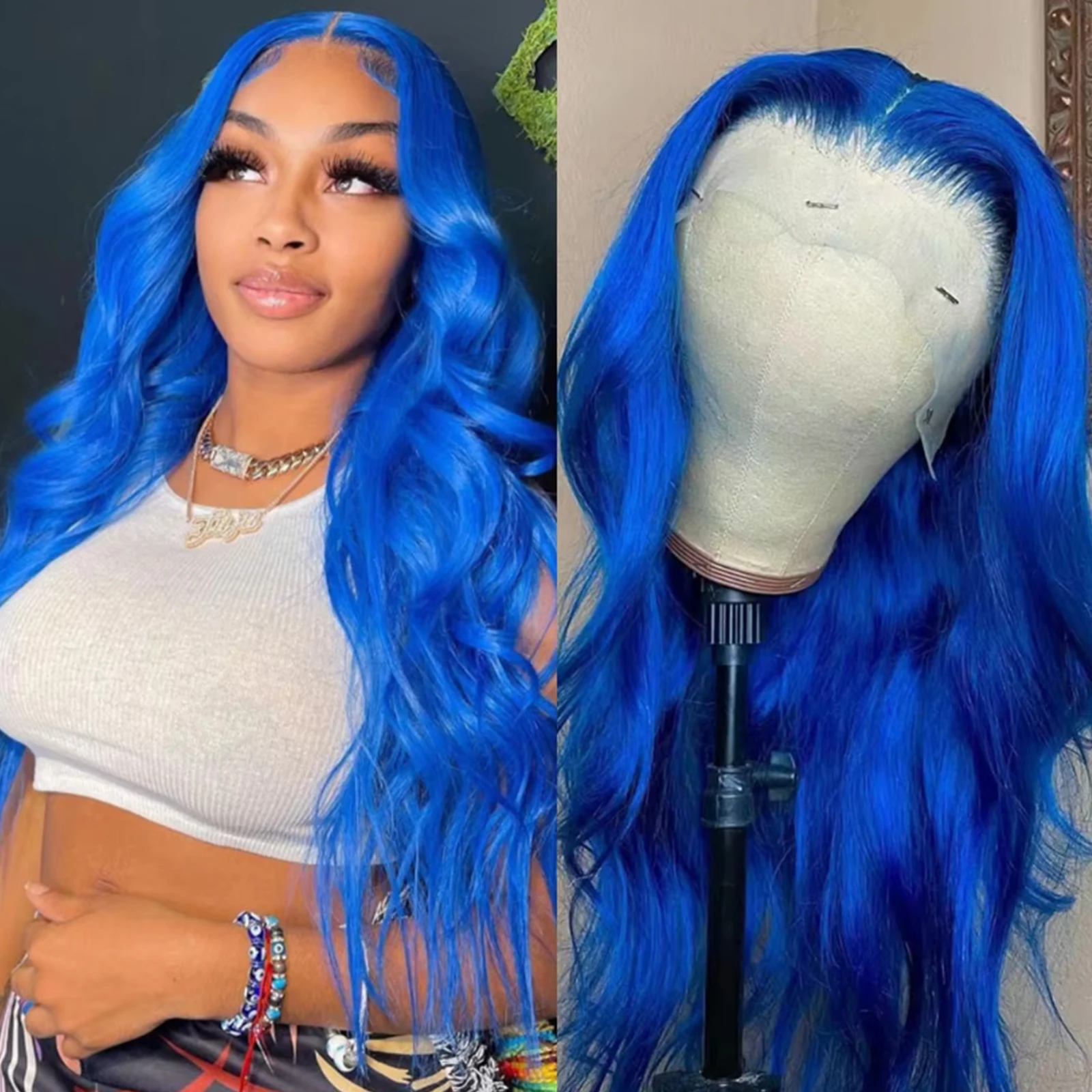 WIF Long Wavy Sapphire Blue Color Lace Front Wig Natural Wavy Royal Blue Hair Heat Fiber Synthetic Lace Wigs Women Use Party Wig
WIF Long Wavy Sapphire Blue Color Lace Front Wig Natural Wavy Royal Blue Hair Heat Fiber Synthetic Lace Wigs Women Use Party Wig