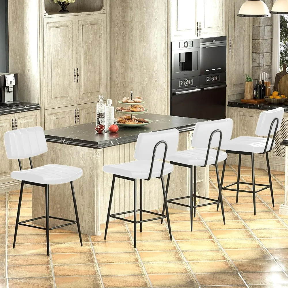 Набор из 4 барных стульев, барные стулья с прочными ножками, кожаный барный стул высотой стойки для кухни, столовой
Набор из 4 барных стульев, барные стулья с прочными ножками, кожаный барный стул высотой стойки для кухни, столовой