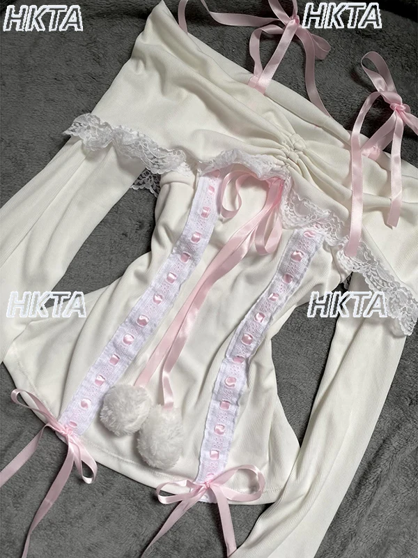 Милый вязаный джемпер с бантом в стиле Лолиты на шнуровке и кружевной строчкой, свитер с длинными рукавами, милый тонкий сексуальный белый пуловер, футболка, топ для женщин
Милый вязаный джемпер с бантом в стиле Лолиты на шнуровке и кружевной строчкой, свитер с длинными рукавами, милый тонкий сексуальный белый пуловер, футболка, топ для женщин