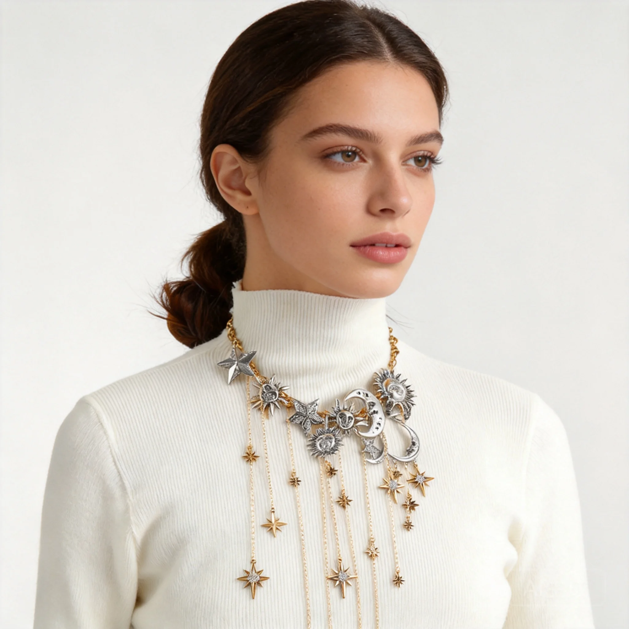 Vintage Celestial Sun Moon Star Multi Layer Tassel Rhinestone Necklace For Women Two Tone Boho Style Good Luck Blessing Party
Vintage Celestial Sun Moon Star Multi Layer Tassel Rhinestone Necklace For Women Two Tone Boho Style Good Luck Blessing Party