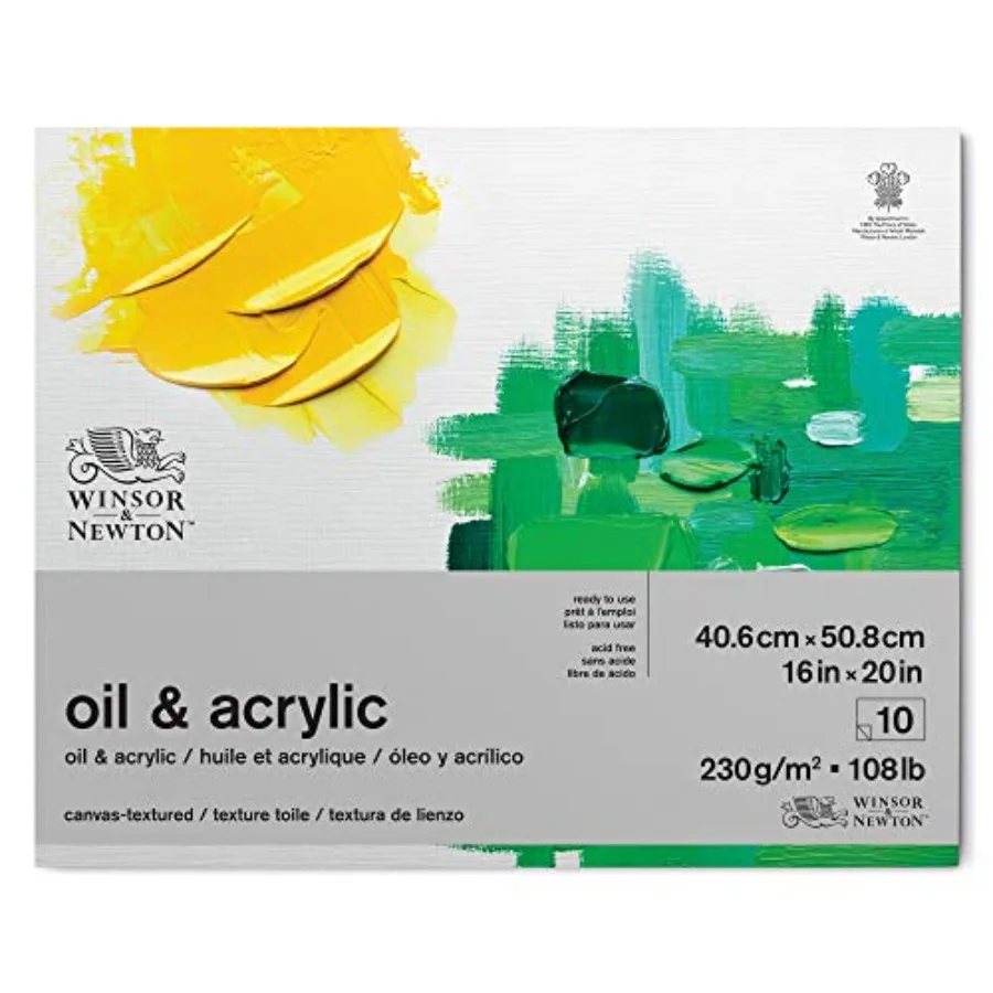 Professional Oil and Acrylic Paper Pad, 16" x 20", 10 Sheets, 230gsm, White
Professional Oil and Acrylic Paper Pad, 16" x 20", 10 Sheets, 230gsm, White