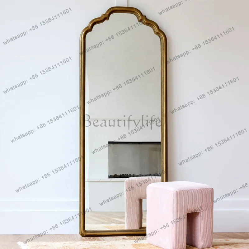 French retro arched floor mirror European simple light luxury bedroom cloakroom fitting mirror
French retro arched floor mirror European simple light luxury bedroom cloakroom fitting mirror