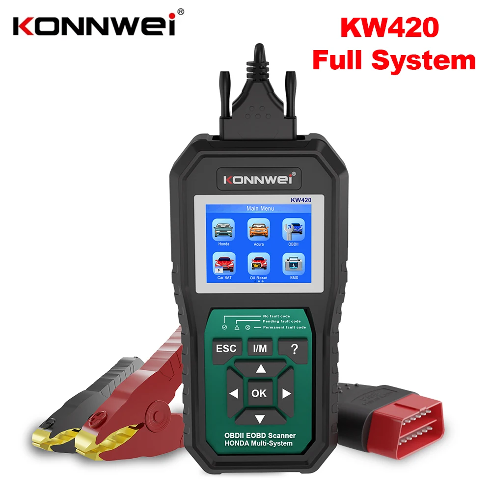 KONNWEI KW420 полный системный диагностический сканер 6-12 В 100-2000CCA считыватель кодов сброса масла чистый код устранения тестер батареи для Honda
KONNWEI KW420 полный системный диагностический сканер 6-12 В 100-2000CCA считыватель кодов сброса масла чистый код устранения тестер батареи для Honda