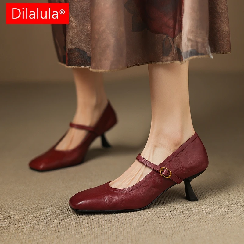 Dilalula 2026 Fashion Natural Leather women's Pumps High Thick Heels Buckle Up Shoes Office Lady Party Pumps Female Dress Shoes
Dilalula 2026 Fashion Natural Leather women's Pumps High Thick Heels Buckle Up Shoes Office Lady Party Pumps Female Dress Shoes
