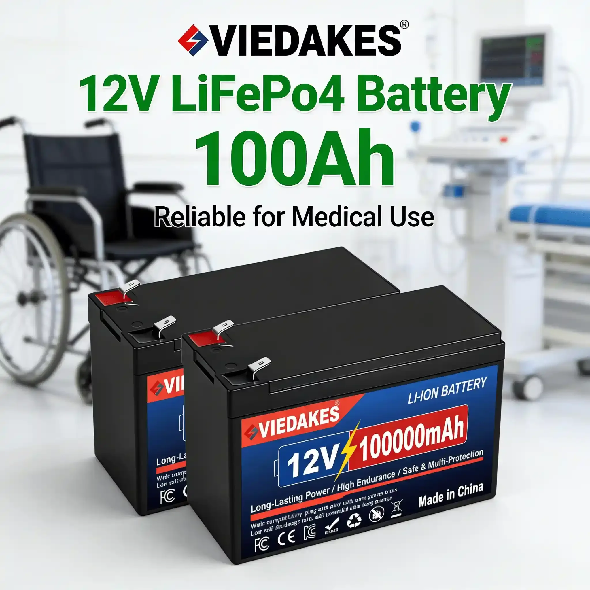 High Capacity VIEDAKES 12V 100Ah LiFePO4 Battery with Charger Fast Shipping Batterie au lithium fer phosphate 12V 100Ah
High Capacity VIEDAKES 12V 100Ah LiFePO4 Battery with Charger Fast Shipping Batterie au lithium fer phosphate 12V 100Ah