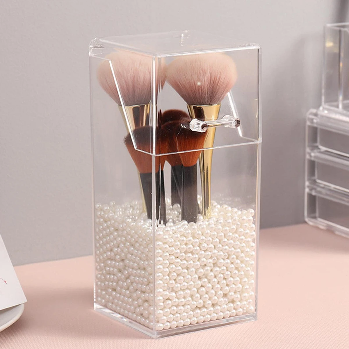 1pc makeup brush storage box, simple and transparent multifunctional makeup brush storage rack, simple, durable and practical
1pc makeup brush storage box, simple and transparent multifunctional makeup brush storage rack, simple, durable and practical