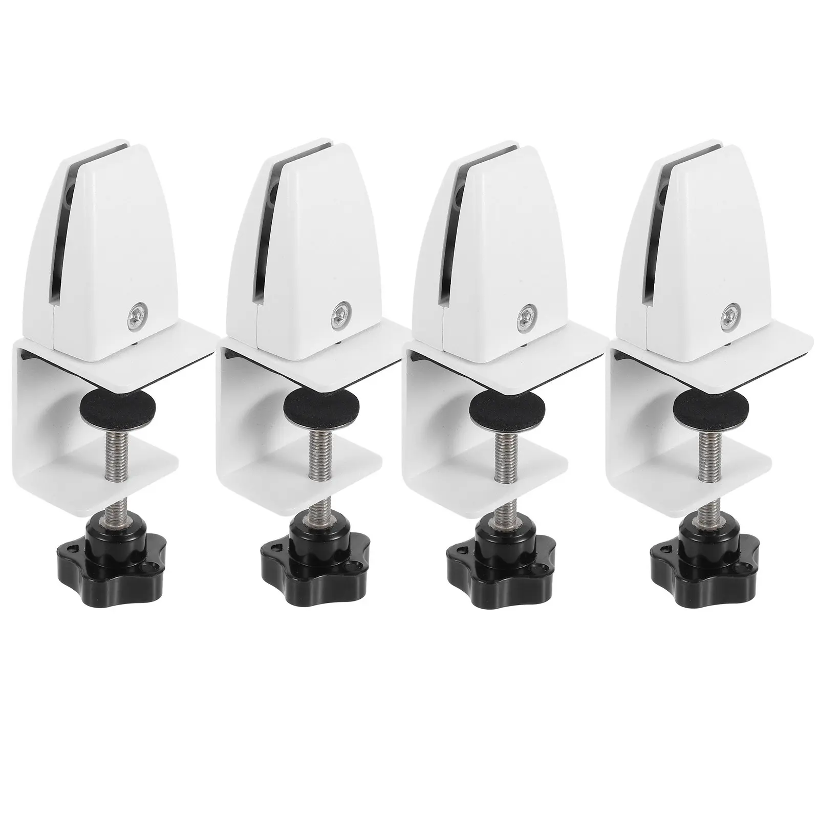 4Pcs Sturdy Aluminum Desk Partition Clamp Set Versatile Angle Adjustment Sneeze Guard Bracket for Office Privacy Screen Clips
4Pcs Sturdy Aluminum Desk Partition Clamp Set Versatile Angle Adjustment Sneeze Guard Bracket for Office Privacy Screen Clips