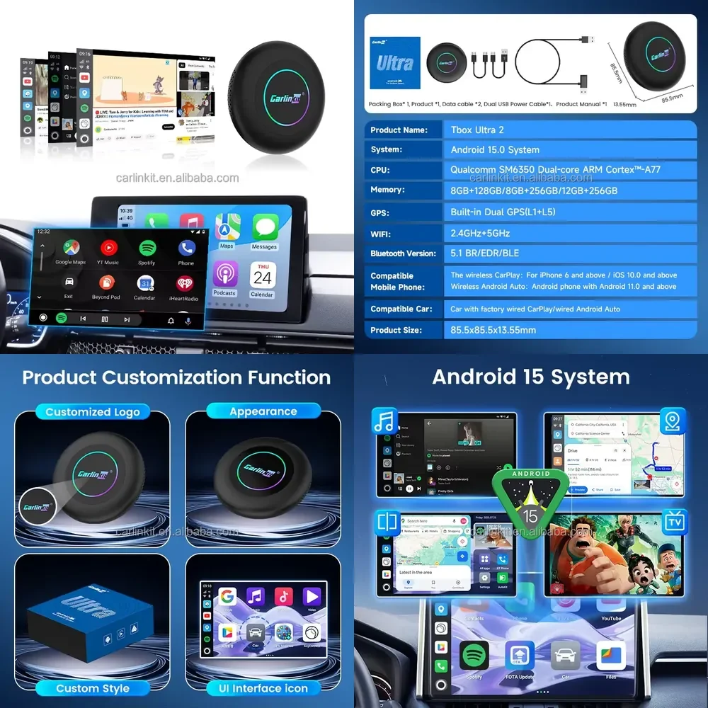 carlinkit Android 15 Tbox ultra 2 8gb 128gb Aibox 6350 Wireless Android Auto Carplay Adapter Car Play 512g 4 In1 Video Ai Box
carlinkit Android 15 Tbox ultra 2 8gb 128gb Aibox 6350 Wireless Android Auto Carplay Adapter Car Play 512g 4 In1 Video Ai Box