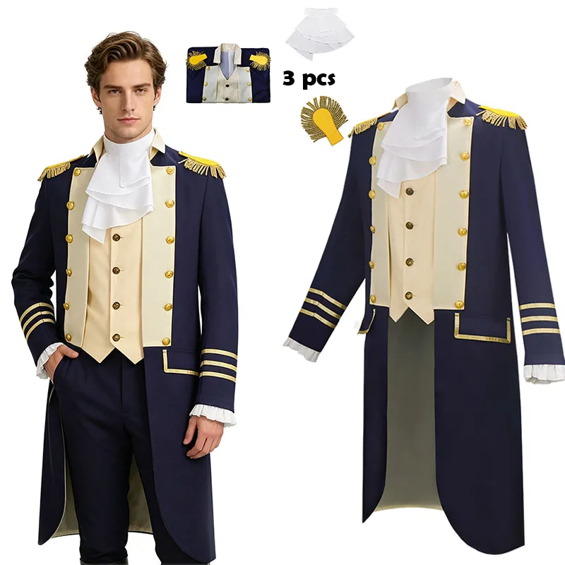 Court style men's formal dress Independence Day founding father Hamilton costume for men stage performance party Masquerade
Court style men's formal dress Independence Day founding father Hamilton costume for men stage performance party Masquerade