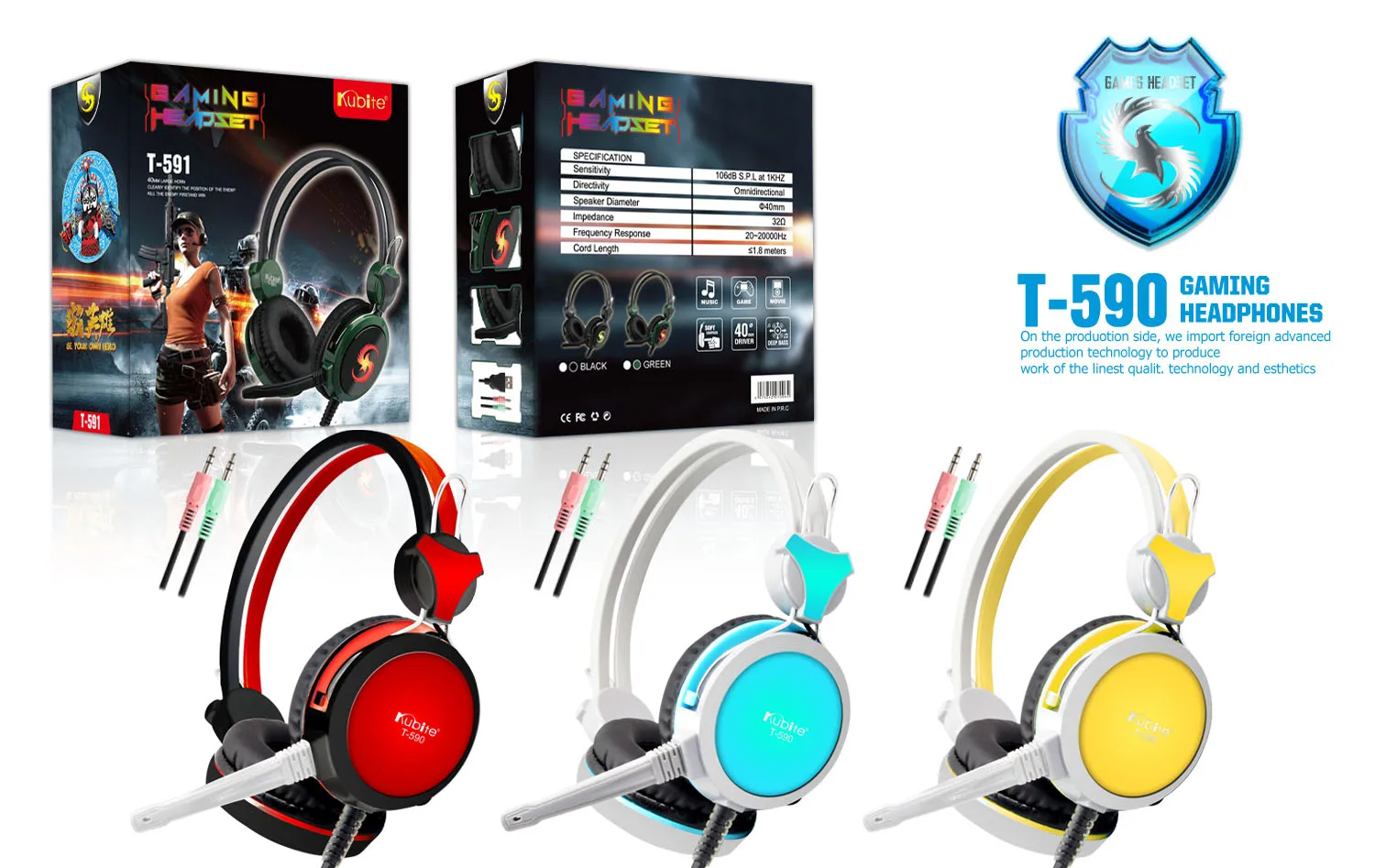 KBT-T590 Metal Head-Mounted Voice Headset - Yellow/Blue/Red High-Quality Music Headphones for Superior Sound | Lightweight
KBT-T590 Metal Head-Mounted Voice Headset - Yellow/Blue/Red High-Quality Music Headphones for Superior Sound | Lightweight