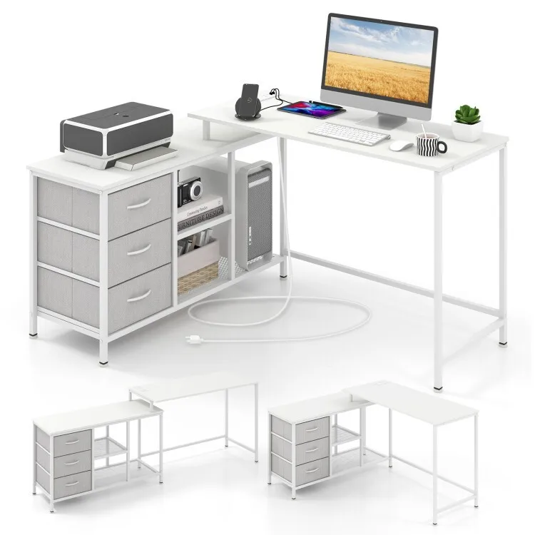 L-Shaped Home Office Desk Computer Writing Studying Desk w/Side Storage Cabinet
L-Shaped Home Office Desk Computer Writing Studying Desk w/Side Storage Cabinet