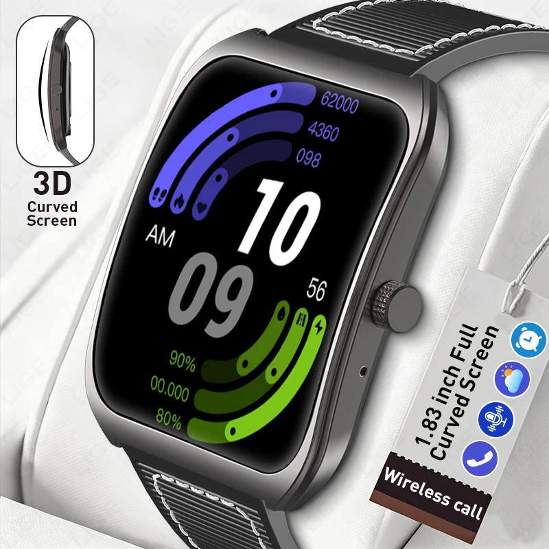 LIGE New 1.83" HD Screen Smart Watch Men Women Health Monitor Men's Bracelet Bluetoorh Call Men Women Smartwatch for Android ios
LIGE New 1.83" HD Screen Smart Watch Men Women Health Monitor Men's Bracelet Bluetoorh Call Men Women Smartwatch for Android ios
