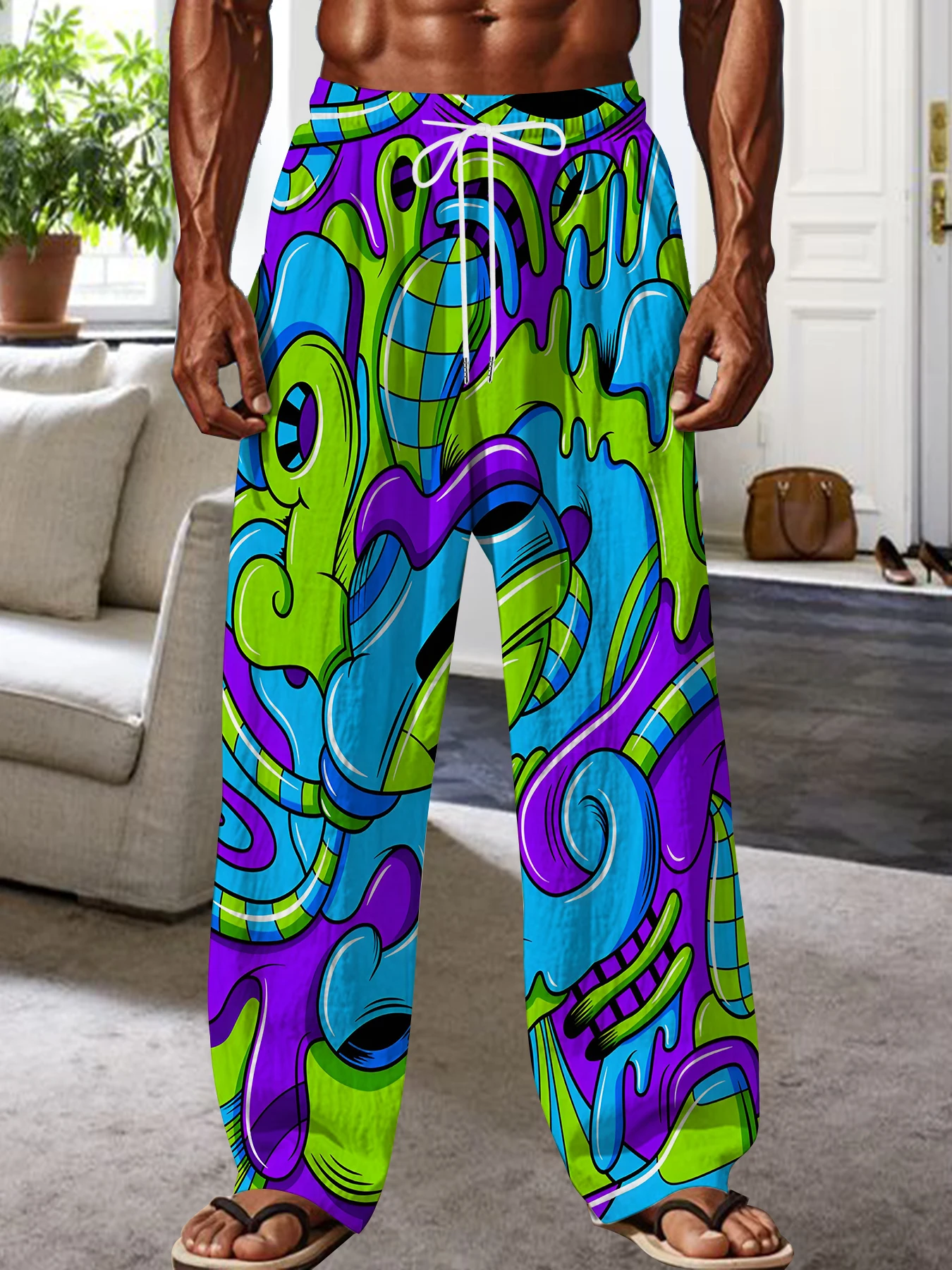 2026 Men's Printed Straight Leg Pants Abstract Art Red Black Pattern Drawstring Waist Loose Fit Casual Summer Beach Fashion
2026 Men's Printed Straight Leg Pants Abstract Art Red Black Pattern Drawstring Waist Loose Fit Casual Summer Beach Fashion