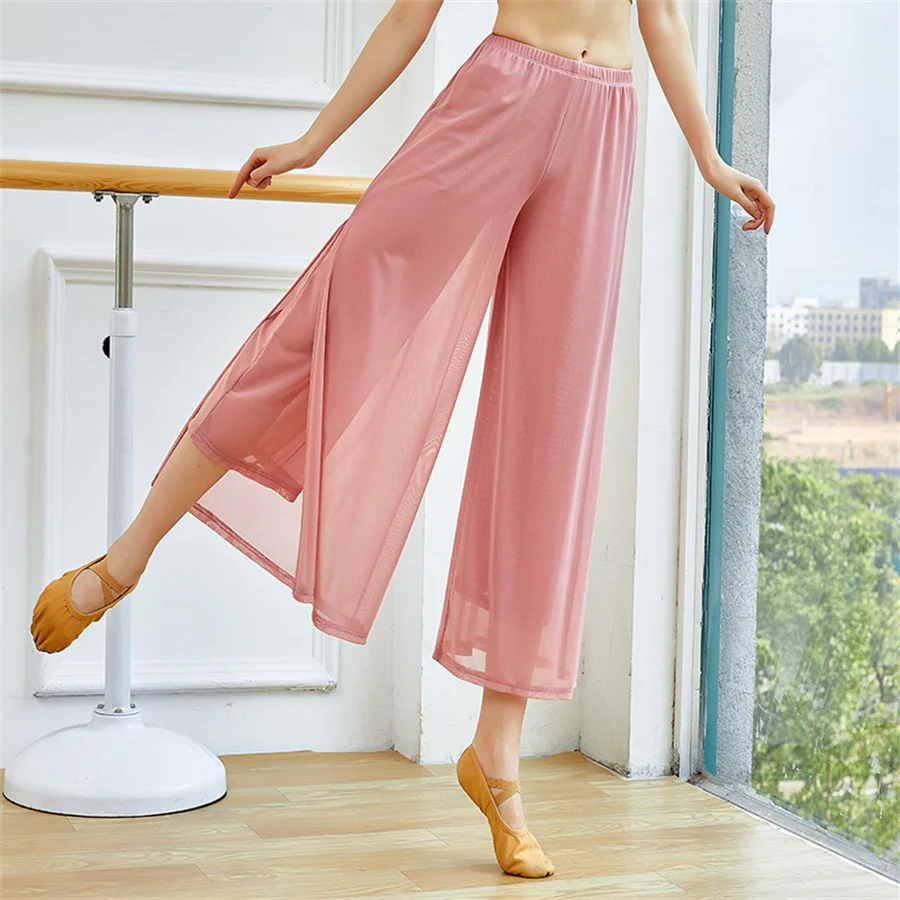 Women Classical Dance Wide-Leg Pants Water Yarn Flowing Chinese Folk Dance Double Layers Mesh Adult Ballet Modern Dance Costume
Women Classical Dance Wide-Leg Pants Water Yarn Flowing Chinese Folk Dance Double Layers Mesh Adult Ballet Modern Dance Costume