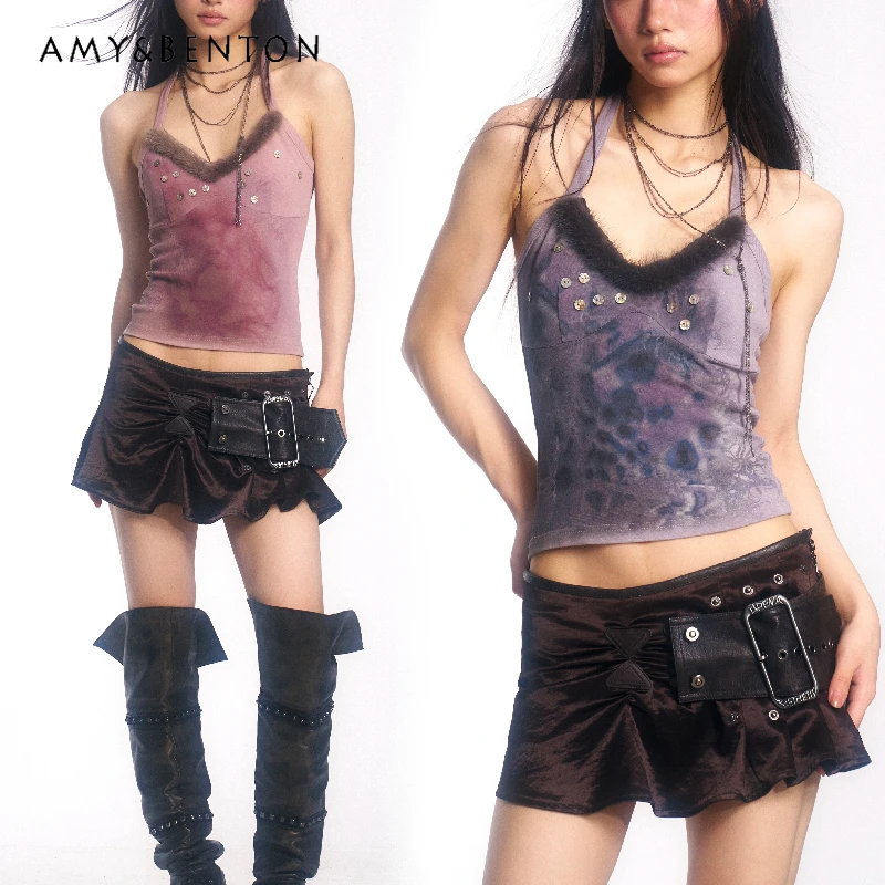Original Design Colorful Diamond Print Fur Collar Halter Women's Vest Spring Autumn New Versatile V-Neck Sleeveless Sling Ladies
Original Design Colorful Diamond Print Fur Collar Halter Women's Vest Spring Autumn New Versatile V-Neck Sleeveless Sling Ladies