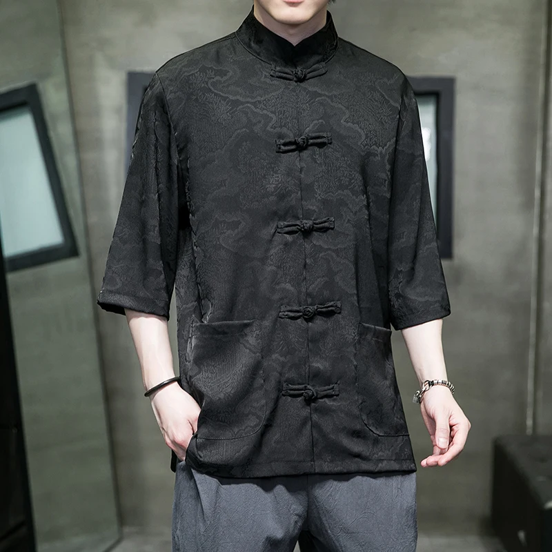 Ice Silk Embroidered Shirt Men's Summer Thin Loose Short Sleeve Chinese Style Button up Top Breathable Moisture Wicking Youth...
Ice Silk Embroidered Shirt Men's Summer Thin Loose Short Sleeve Chinese Style Button up Top Breathable Moisture Wicking Youth...