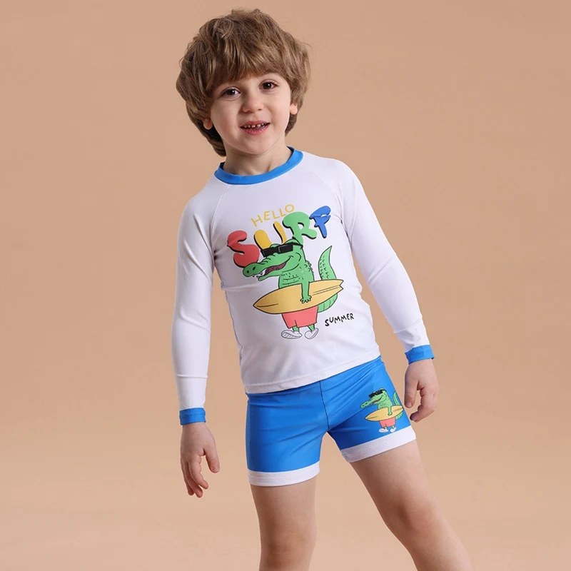 2Pcs Summer Children Swimwear Long Sleeve Cartoon Pattern Blouse with Short Infant Toddler Sun Protection Quick Dry Bathing suit
2Pcs Summer Children Swimwear Long Sleeve Cartoon Pattern Blouse with Short Infant Toddler Sun Protection Quick Dry Bathing suit