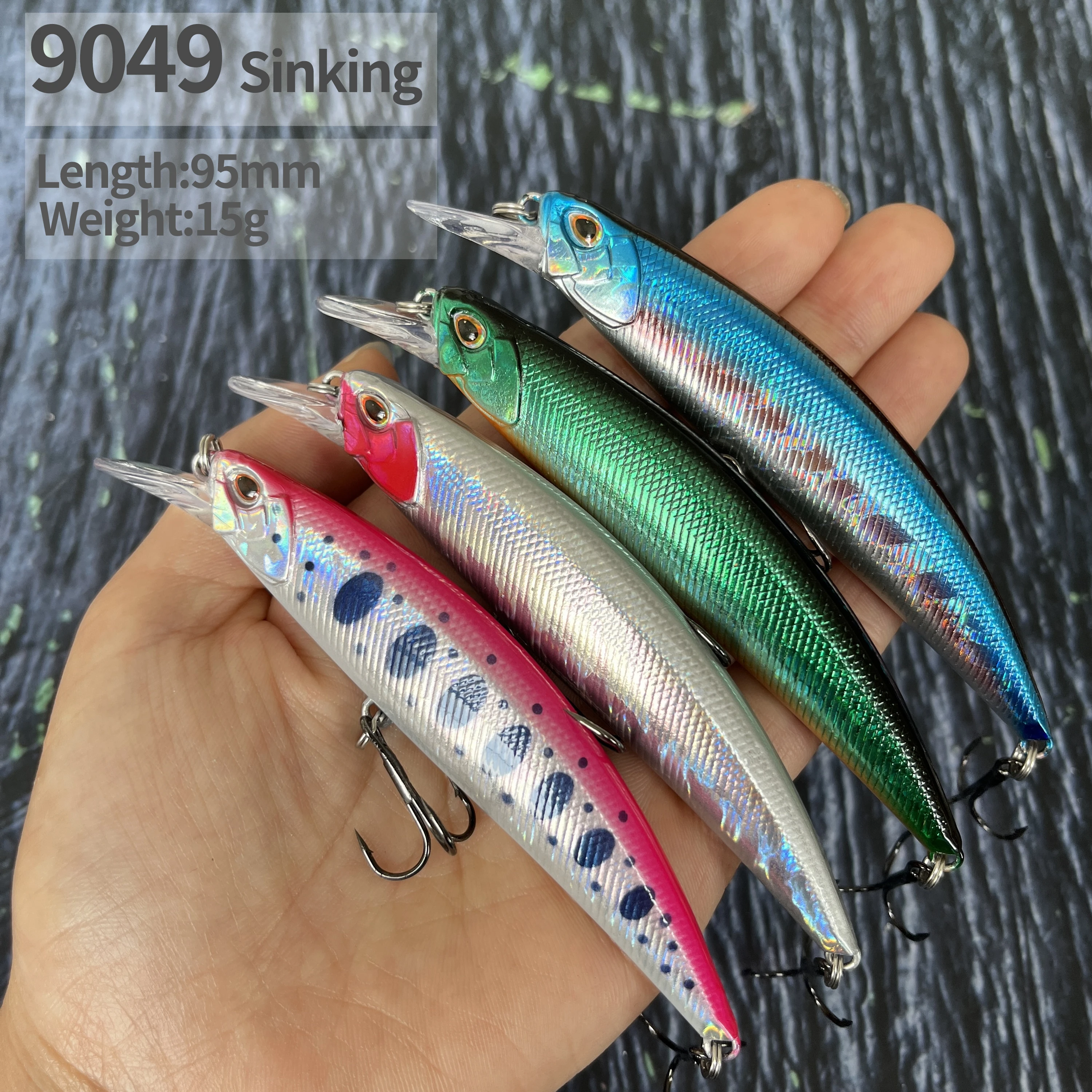 95mm 15g Sinking Minnow Fishing Lures Wobbler Saltwater Artificial Hard Baits Strong Treble Hooks Jerkbait Swimbait Equipment
95mm 15g Sinking Minnow Fishing Lures Wobbler Saltwater Artificial Hard Baits Strong Treble Hooks Jerkbait Swimbait Equipment