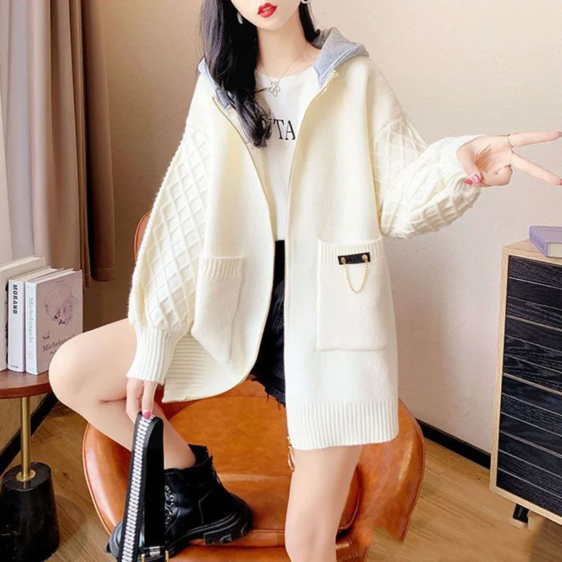 Women's Long Loose Hooded Cardigan with Zipper, Knitted Outerwear, Warm Sweater Jacket, Coat, Women's Clothing, Autumn, Winter,
Women's Long Loose Hooded Cardigan with Zipper, Knitted Outerwear, Warm Sweater Jacket, Coat, Women's Clothing, Autumn, Winter,