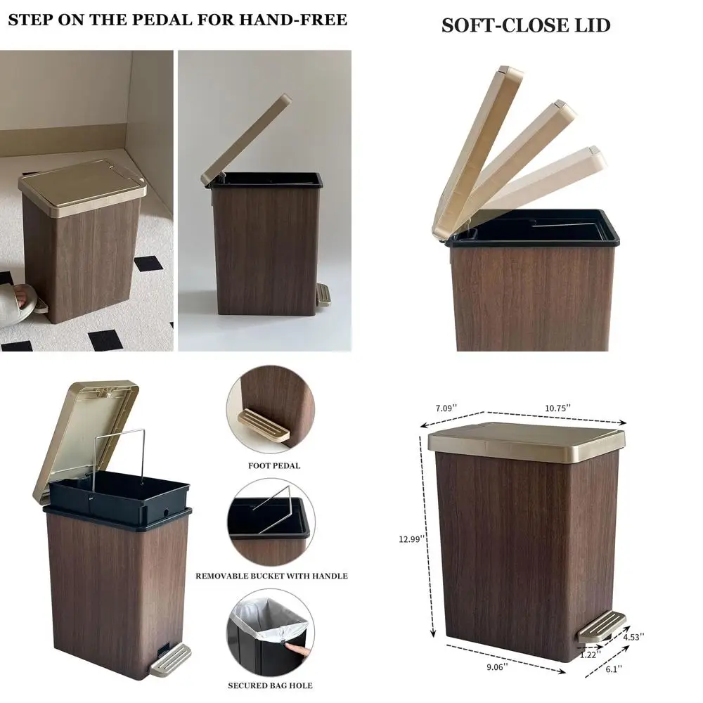 15L Slim Plastic Trash Bin with Lid, Touch and Foot Pedal for Home, Kitchen, Office, and Bedroom
15L Slim Plastic Trash Bin with Lid, Touch and Foot Pedal for Home, Kitchen, Office, and Bedroom