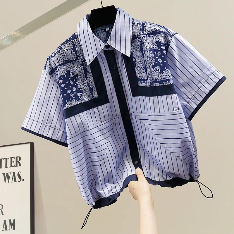 Свободный повседневный топ с вышивкой и принтом в полоску для женщин, для работы и отдыха
Свободный повседневный топ с вышивкой и принтом в полоску для женщин, для работы и отдыха