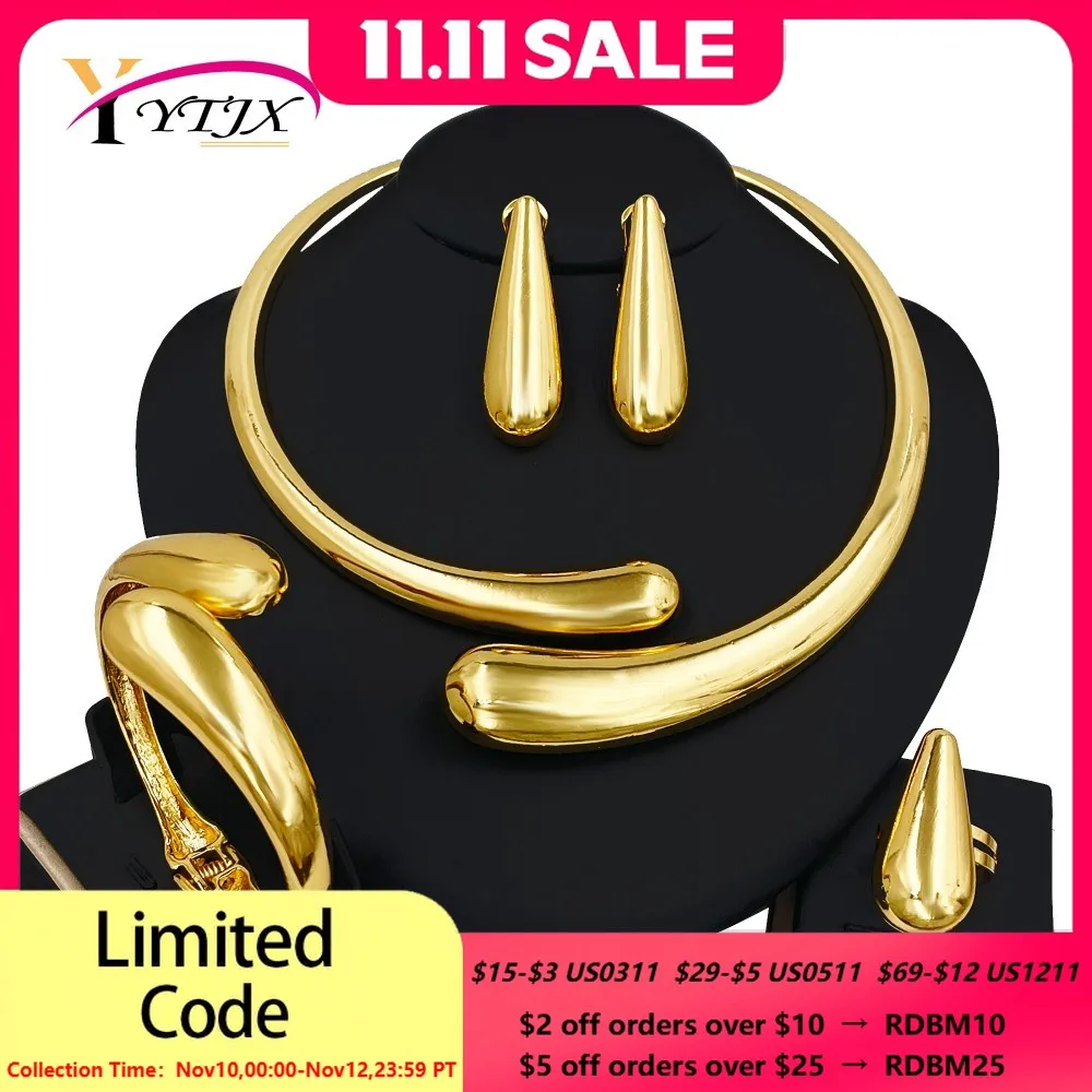YTJX 4 Pcs Water Drop Jewelry Set African Nigeria Wedding Jewellery Large Necklace Earring For Women Birthday Anniversary Gifts
YTJX 4 Pcs Water Drop Jewelry Set African Nigeria Wedding Jewellery Large Necklace Earring For Women Birthday Anniversary Gifts