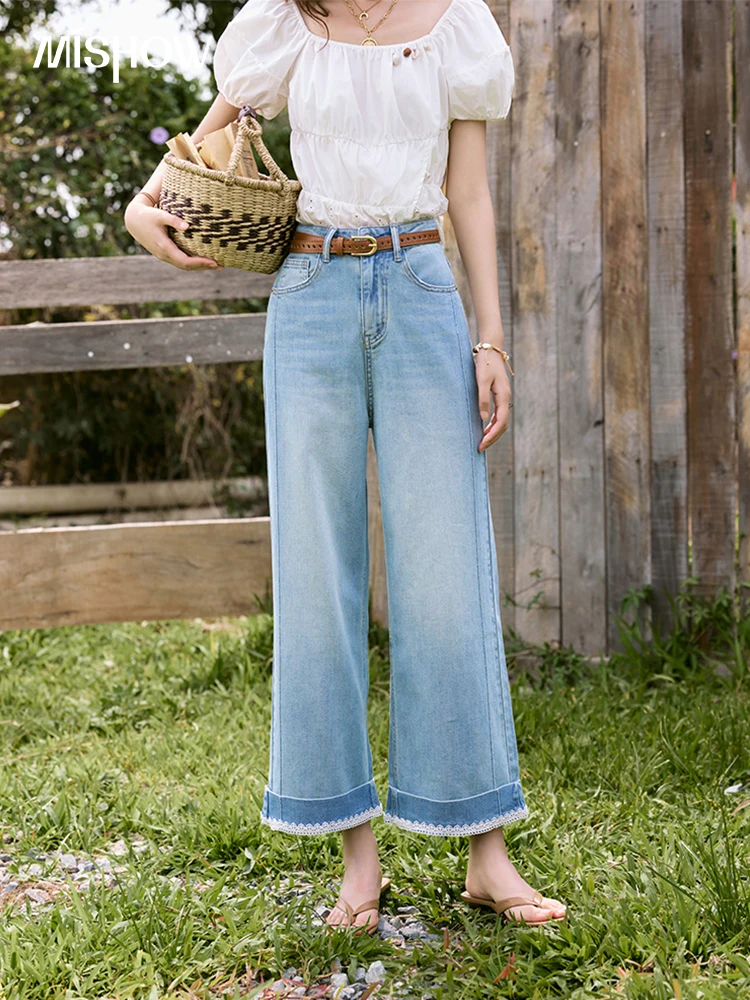 MISHOW Korean Hem Patchwork Lace Jeans Female Summer 2025 High Waist Slim Wide Leg Denim Pants Casual Cropped Pants MXE35K0943
MISHOW Korean Hem Patchwork Lace Jeans Female Summer 2025 High Waist Slim Wide Leg Denim Pants Casual Cropped Pants MXE35K0943