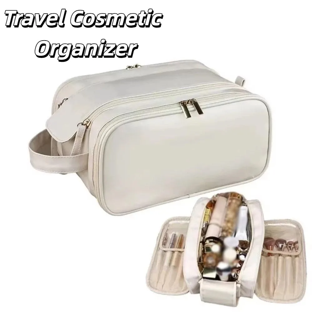 Portable Women's Makeup Bag Solid Color Large Capacity Handheld Storage Bag Waterproof Double Zipper Toiletries Storage Pouch
Portable Women's Makeup Bag Solid Color Large Capacity Handheld Storage Bag Waterproof Double Zipper Toiletries Storage Pouch