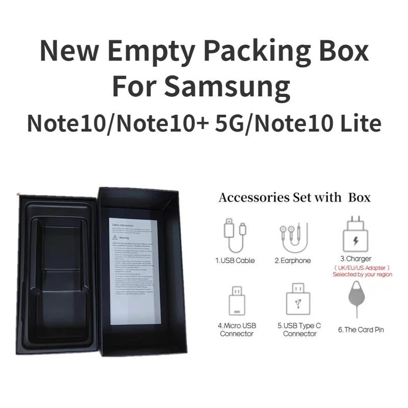 Пустая Розничная коробка для Samsung Note10/Note10 Plus/Note10 5G/Note 10 Plus 5G Note10 Lite, пустая упаковочная коробка Note 10 + 5G телефонов
Пустая Розничная коробка для Samsung Note10/Note10 Plus/Note10 5G/Note 10 Plus 5G Note10 Lite, пустая упаковочная коробка Note 10 + 5G телефонов