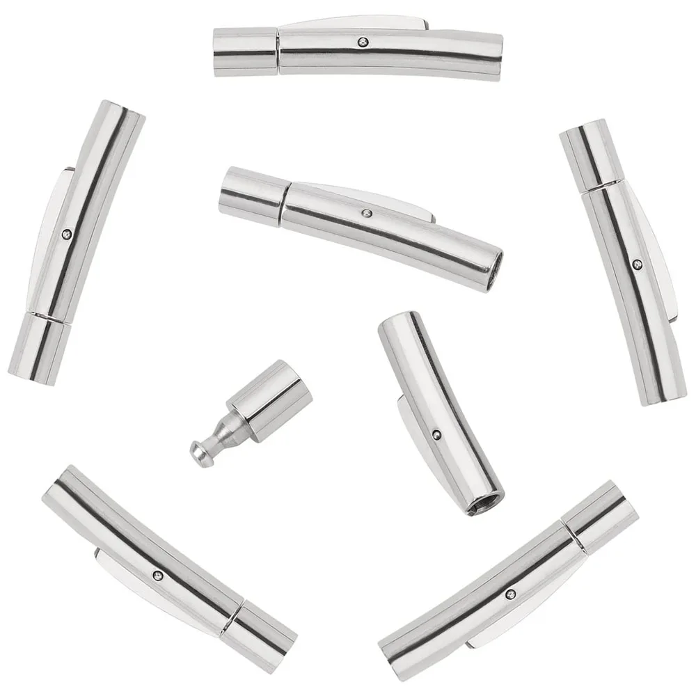 10pcs Stainless Steel Cord End Clasps Bayonet Curved Tube Column Clasps Connectors for Bracelets Necklaces Buckle Jewelry Making
10pcs Stainless Steel Cord End Clasps Bayonet Curved Tube Column Clasps Connectors for Bracelets Necklaces Buckle Jewelry Making