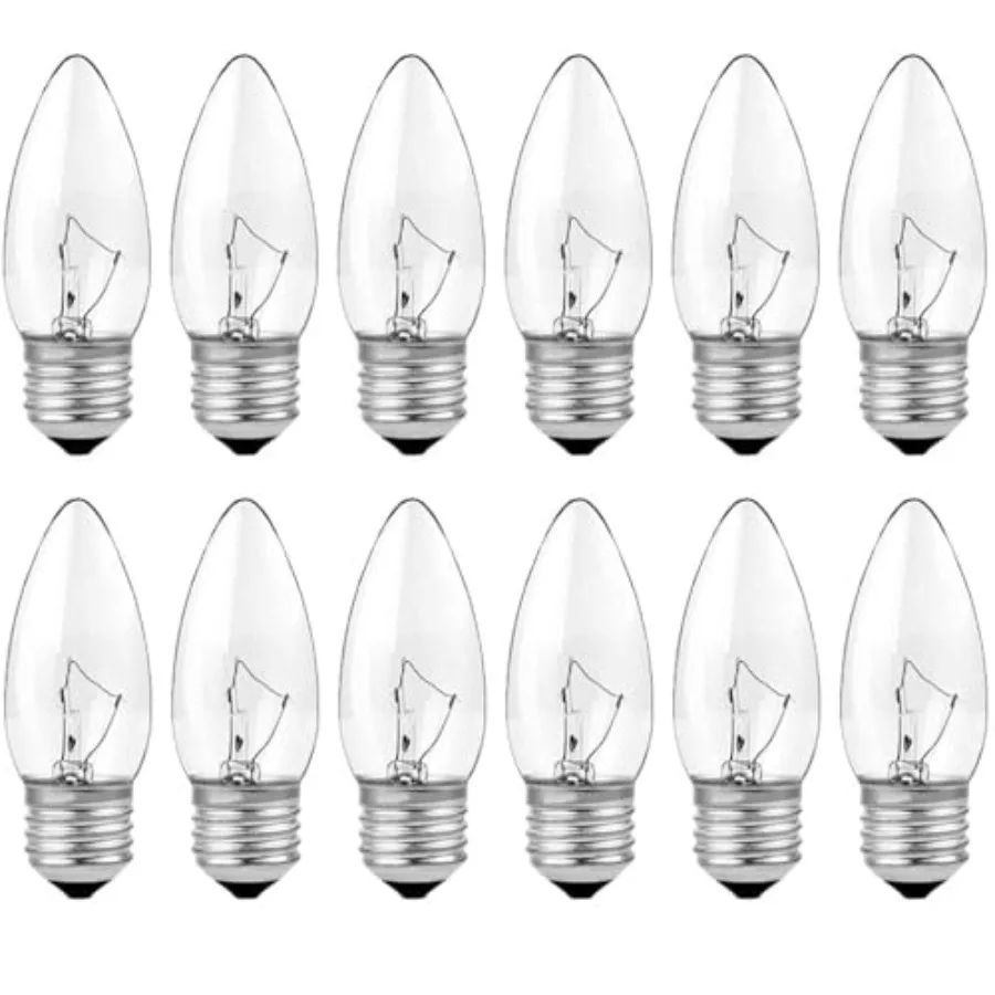 40W Equivalent Incandescent Torpedo Tip Chandelier with Crystal Clear Incandescent Light Bulbs Tip Light Bulb and Medium E26 Ca
40W Equivalent Incandescent Torpedo Tip Chandelier with Crystal Clear Incandescent Light Bulbs Tip Light Bulb and Medium E26 Ca