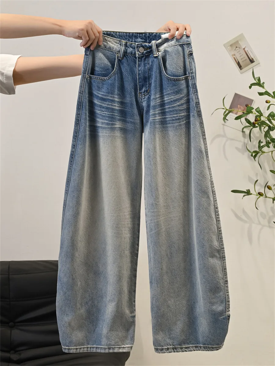American Retro Women's Jeans Fashionable Loose Versatile Curved Knife Jeans High Street Washed Wide Leg Pants Spring Autumn New
American Retro Women's Jeans Fashionable Loose Versatile Curved Knife Jeans High Street Washed Wide Leg Pants Spring Autumn New
