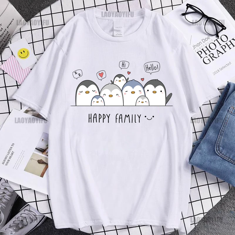 Cute penguin family greeting cartoon Printing Shirt Summer Casual Men's T-Shirt Street Fashion Streetwear Hip Hop Cotton
Cute penguin family greeting cartoon Printing Shirt Summer Casual Men's T-Shirt Street Fashion Streetwear Hip Hop Cotton