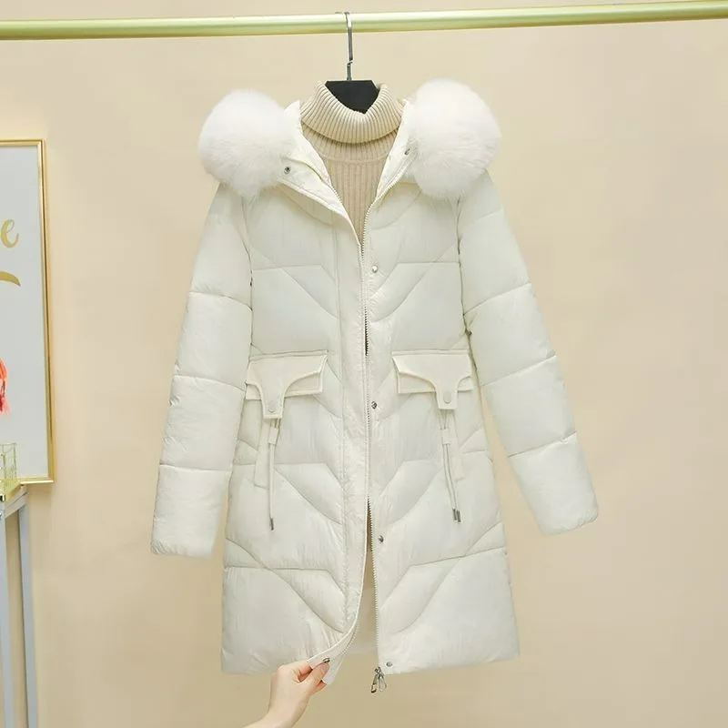 2023 New Women Down Cotton Coat Winter Jacket Mid Length Version Parkas Slim Fit Thick Warm Outwear Hooded Fur Collar Overcoat
2023 New Women Down Cotton Coat Winter Jacket Mid Length Version Parkas Slim Fit Thick Warm Outwear Hooded Fur Collar Overcoat
