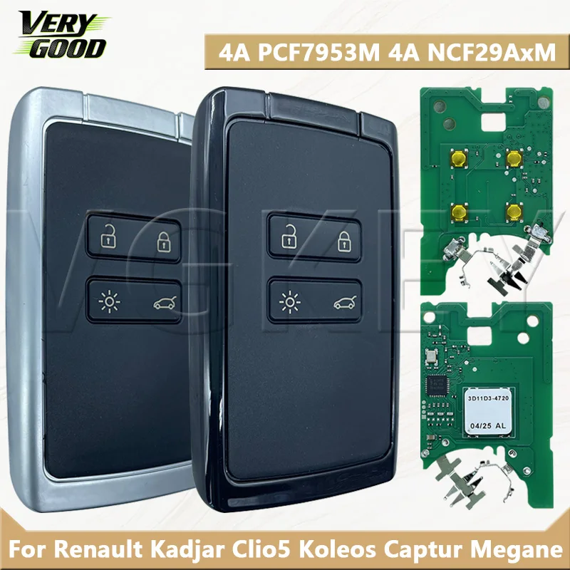 VG KR5IK4CH-01 4A PCF7953M NCF29AxM 433MHz Car Smart Key For Renault Megane IV Kadjar Clio5 Zoe2 Koleos Captur Scenic Talisman
VG KR5IK4CH-01 4A PCF7953M NCF29AxM 433MHz Car Smart Key For Renault Megane IV Kadjar Clio5 Zoe2 Koleos Captur Scenic Talisman