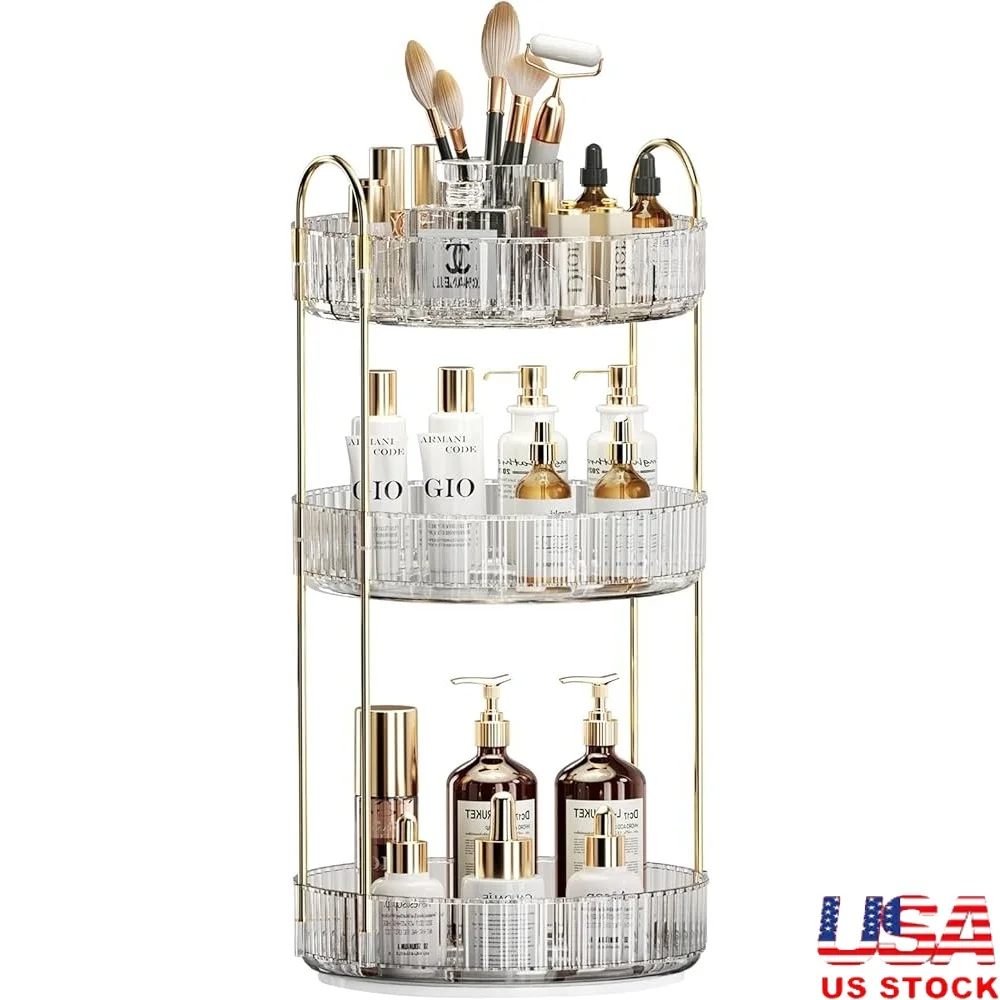 3 Tier 360° Rotating Makeup Organizer Large-Capacity Cosmetic Storage Skincare Holder Vanity Organizer Bathroom Storage Box
3 Tier 360° Rotating Makeup Organizer Large-Capacity Cosmetic Storage Skincare Holder Vanity Organizer Bathroom Storage Box