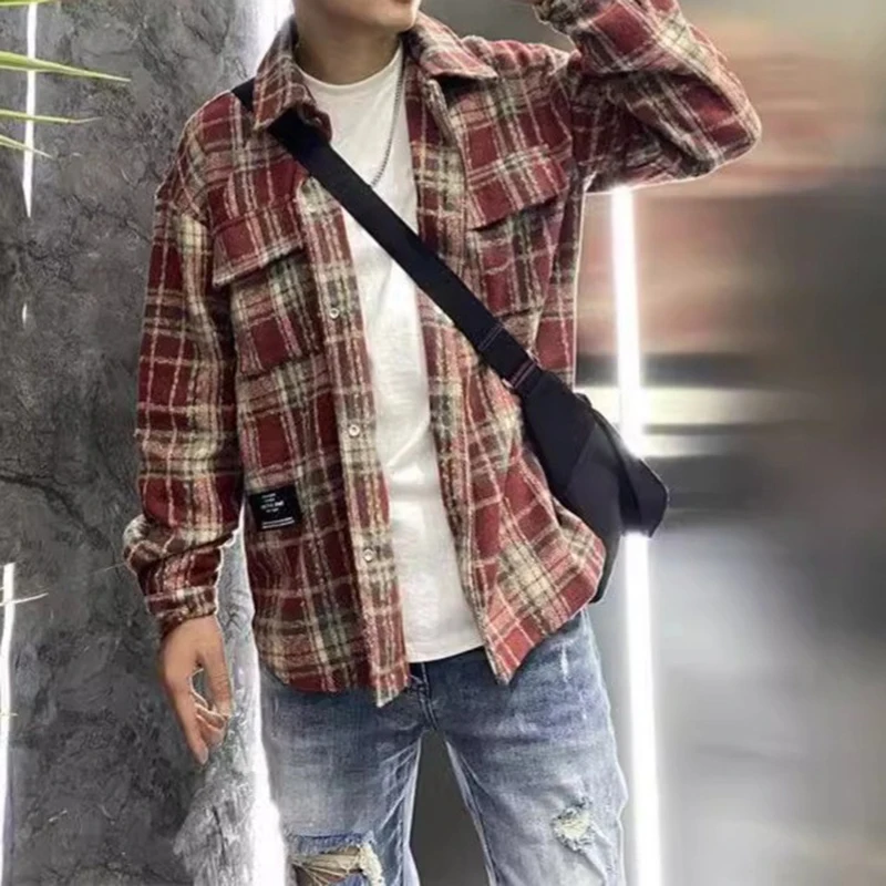 Male Spring Casual Long Sleeve Cardigan Retro Plaid Print Fleece Sweatshirts Men's Fashion Loose Button Lapel Collar Shirt Coat
Male Spring Casual Long Sleeve Cardigan Retro Plaid Print Fleece Sweatshirts Men's Fashion Loose Button Lapel Collar Shirt Coat