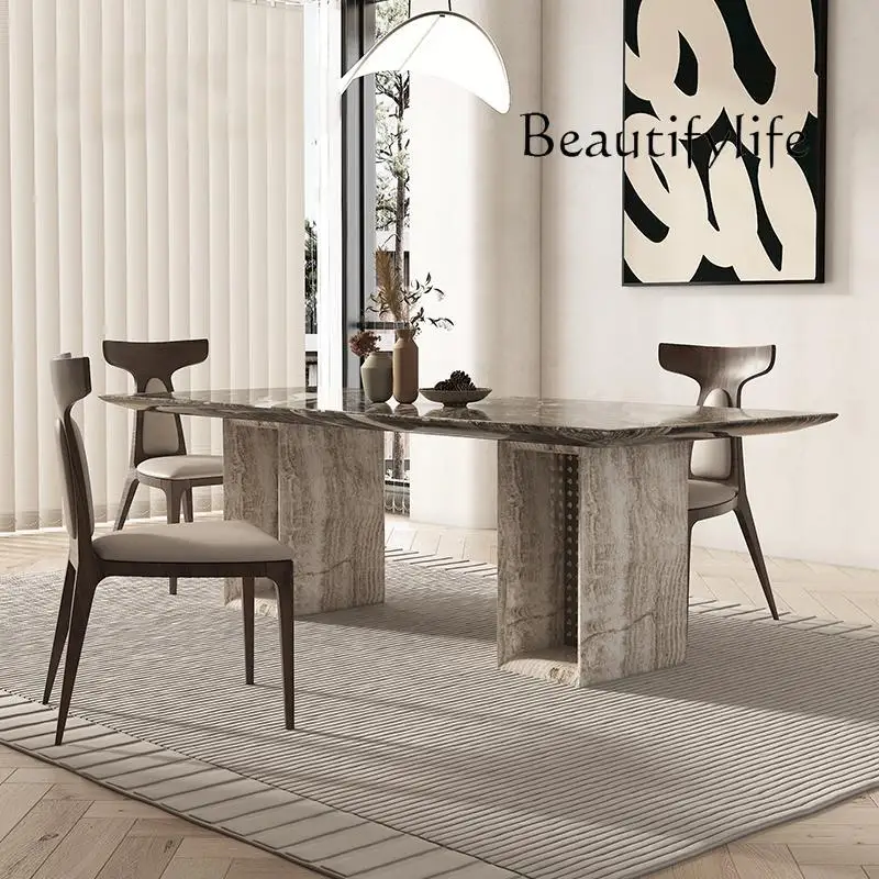 Y Italian Minimalist Marble Dining Table: Wabi-Sabi Rectangular Design, Custom Modern Luxury Designer Table 
Y Italian Minimalist Marble Dining Table: Wabi-Sabi Rectangular Design, Custom Modern Luxury Designer Table