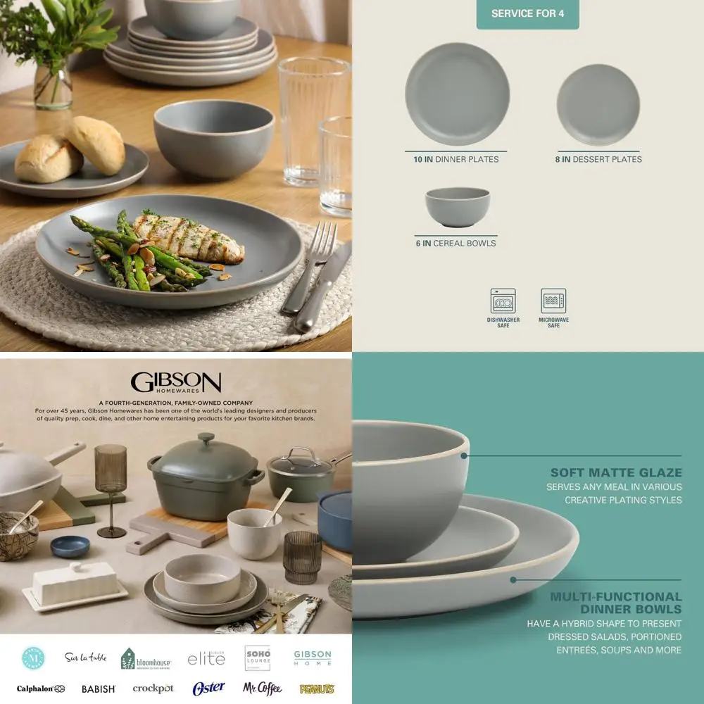 Серый матовый набор посуды из 12 предметов на 4 человека, коллекция Rockaway
Серый матовый набор посуды из 12 предметов на 4 человека, коллекция Rockaway